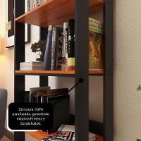 Estante Livreiro Multiuso Organizador De Livros Com 5 Prateleiras Preto-nature Preto-nature - 7