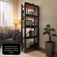 Estante Livreiro Multiuso Organizador De Livros Com 5 Prateleiras Preto-nature Preto-nature - 8
