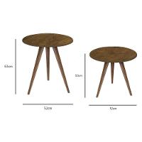 Kit Mesa Isa Lateral E Canto De Sofá - Mdf 15mm Retrô Freijó - J3 Móveis - 2