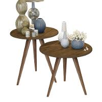 Kit Mesa Isa Lateral E Canto De Sofá - Mdf 15mm Retrô Freijó - J3 Móveis - 4