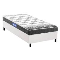 Cama Box Solteiro: Colchão Espuma Probel Guarda Costas Resistente + Base Crc Courano White(88X188) - 1