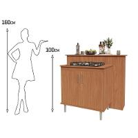 Kit Bancada Ilha Para Cozinha + Balcão Para Cooktop 0,80m 5 Bocas 2 Portas Turim Nature Nature - 9