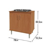Kit Bancada Ilha Para Cozinha + Balcão Para Cooktop 0,80m 5 Bocas 2 Portas Turim Nature Nature - 10