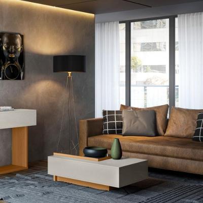 Mesa De Centro Milão Off White Perolizado Jequitiba - Lukaliam Móveis