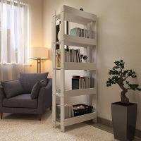 Estante Livreiro Multiuso Organizador De Livros Com 5 Prateleiras Branco Branco