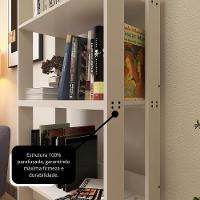 Estante Livreiro Multiuso Organizador De Livros Com 5 Prateleiras Branco Branco - 7