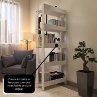 Estante Livreiro Multiuso Organizador De Livros Com 5 Prateleiras Branco Branco - 8
