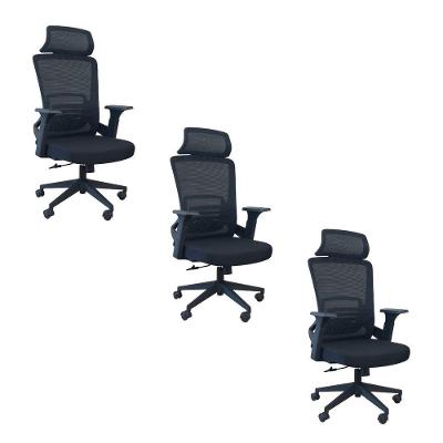 Kit 3 Cadeiras Presidente Oficial Comfort Lux