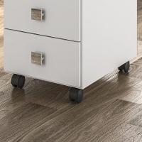 Escrivaninha Para Computador Office Com 4 Gavetas Dubai Branco Brilhante - Lukaliam Moveis - 5