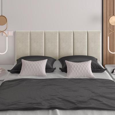 Cabeceira Almofadada Queen 160 Cm Paris - Suspensa Suede Mdf Bege - Movelove