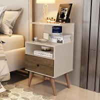 Mesa De Cabeceira Euro - Mdp 1 Gaveta Pintura Uv Freijó - J3 Móveis - 1