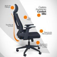 Kit 3 Cadeiras Presidente Oficial Comfort Elite - 5