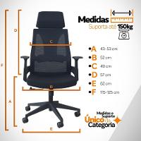 Kit 3 Cadeiras Presidente Oficial Comfort Elite - 6