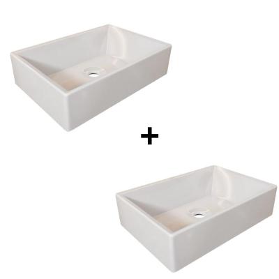 Kit 2 Cubas Pia De Apoio Torino - Mármore Sintético Retangular - Movelove