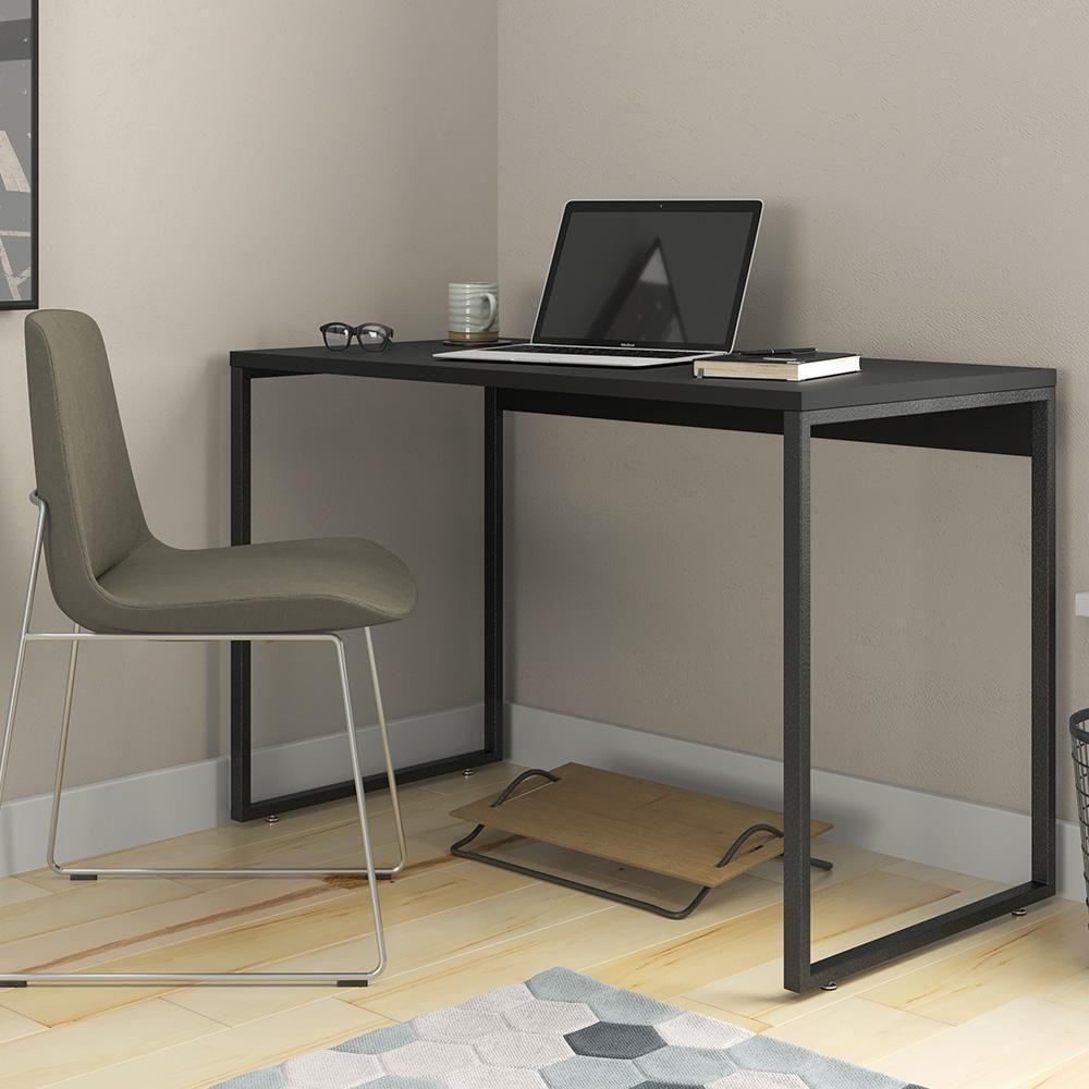 Escrivaninha Estudo Industrial Stell - Pé Metal Mdp Preto - L3 Móveis - 2