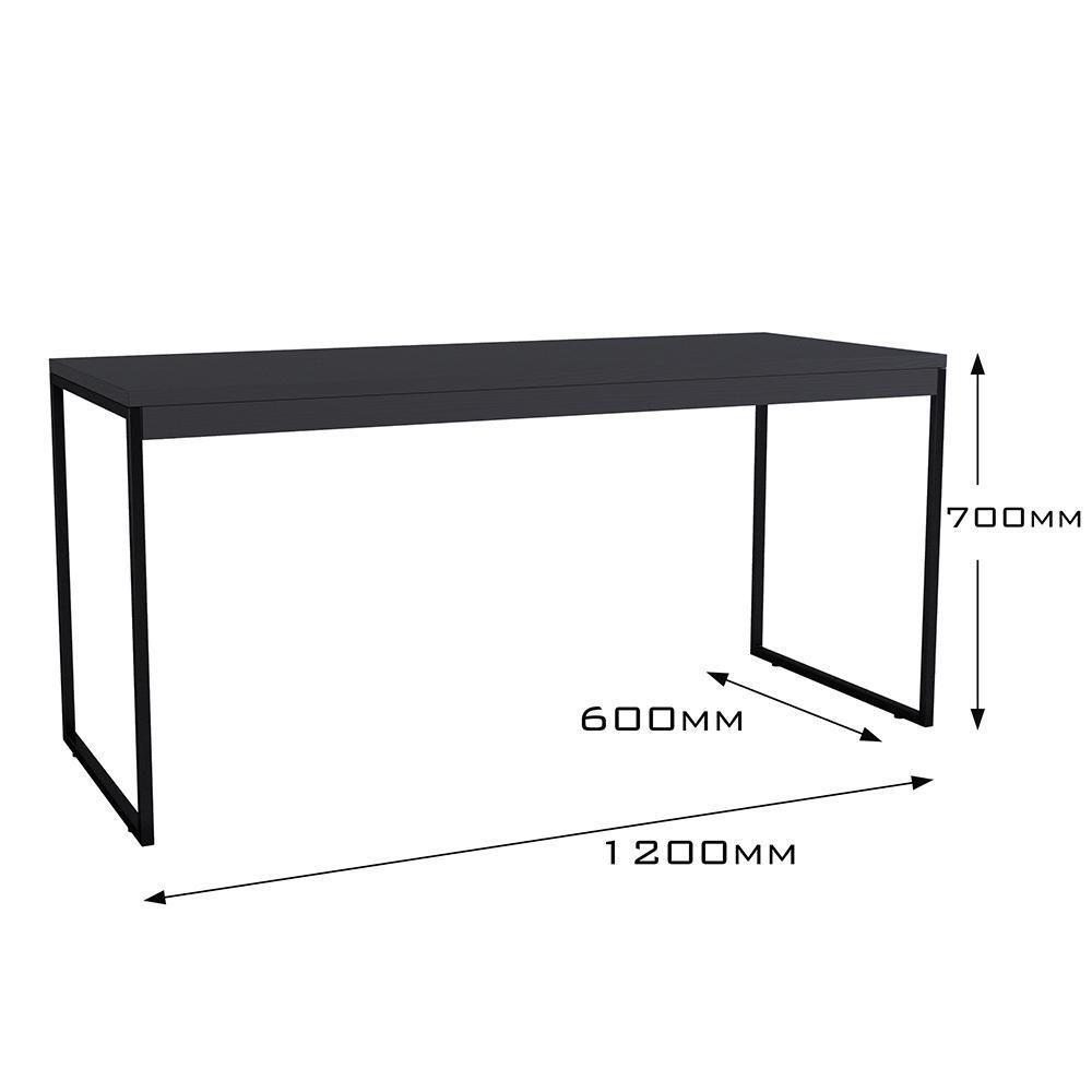Escrivaninha Estudo Industrial Stell - Pé Metal Mdp Preto - L3 Móveis - 5