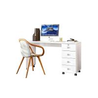 Escrivaninha Para Computador Office Em Mdp 25mm Com 4 Gavetas Dubai Lukaliam Móveis Branco Branco - 2