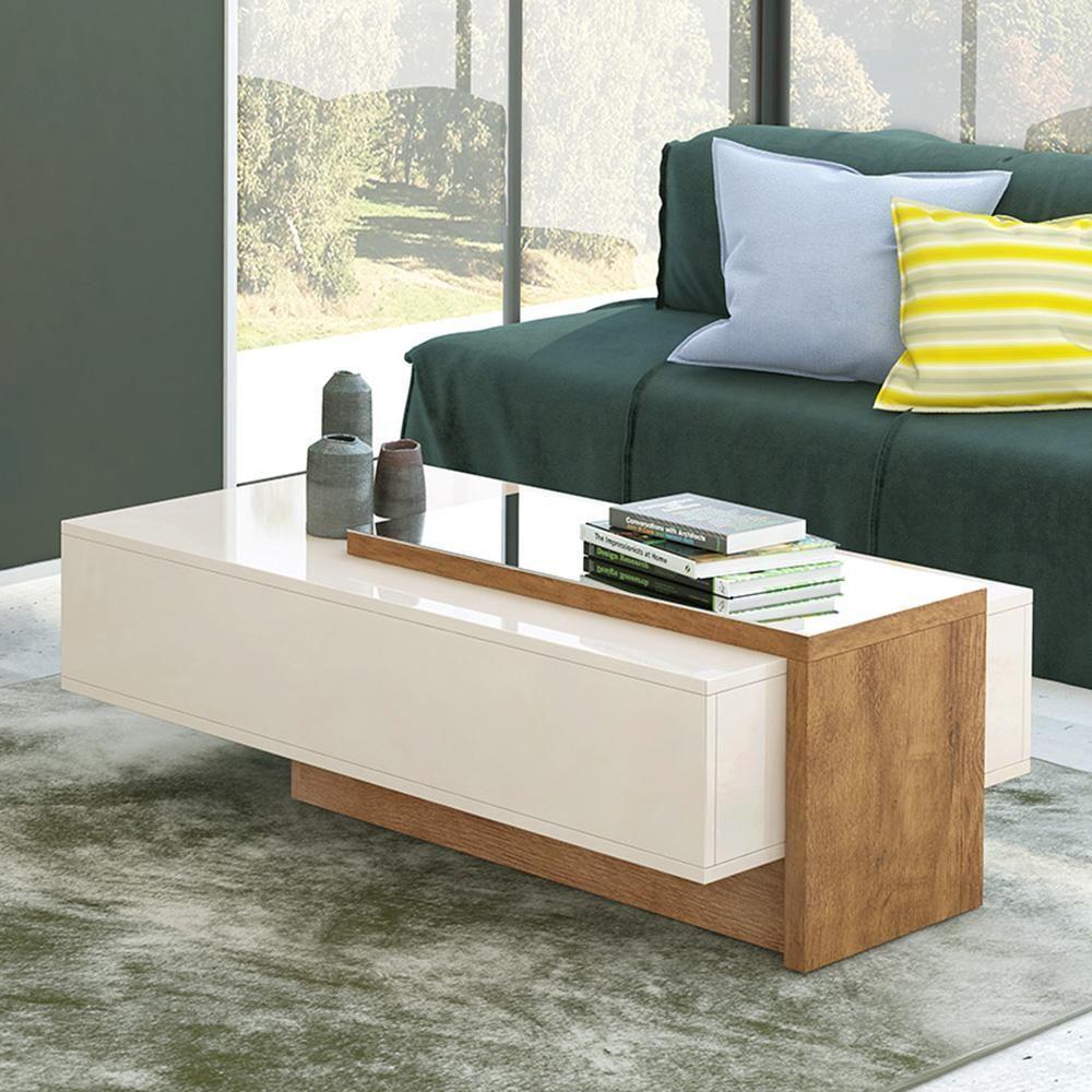 Mesa De Centro Milão - Mdp Espelho Opcional Off White - Lukaliam Móveis Off White - 1