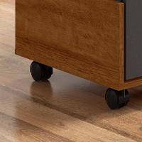 Mesa De Computador Em L Office Alessa 1 E 2 Lukaliam Móveis Amêndoa - Chumbo Amêndoa - Chumbo - 5