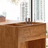 Mesa De Computador Em L Office Alessa 1 E 2 Lukaliam Móveis Amêndoa - Chumbo Amêndoa - Chumbo - 8