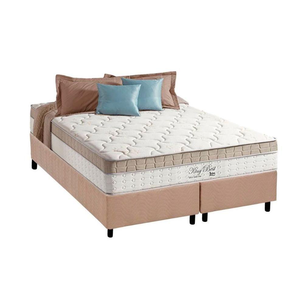 Cama Box King: Colchão Molas Anjos Superlastic King Best + Base CRC Suede Clean(193x203) - 1