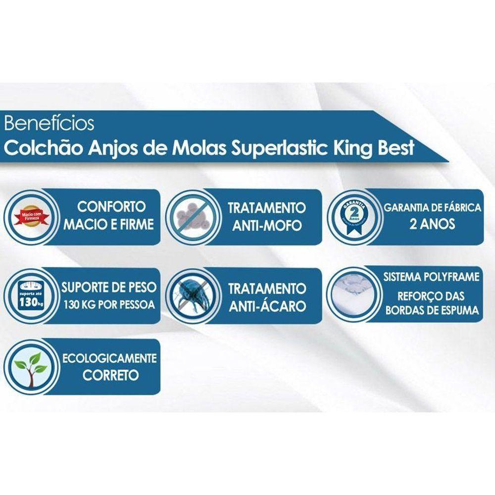 Cama Box King: Colchão Molas Anjos Superlastic King Best + Base CRC Suede Clean(193x203) - 6