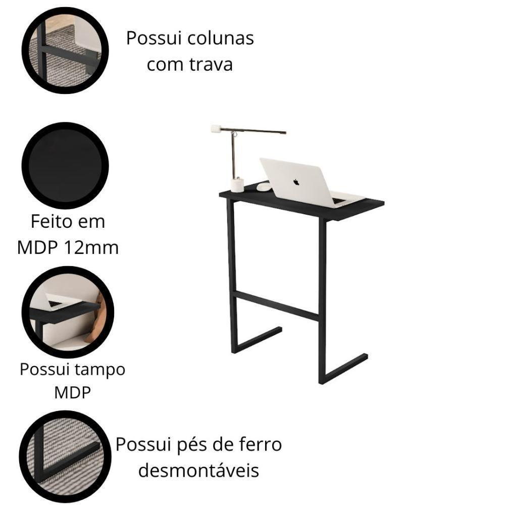 Mesa Para Notebook Home Office Com Pés De Ferro - 3