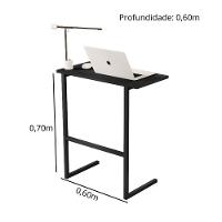 Mesa Para Notebook Home Office Com Pés De Ferro - 4