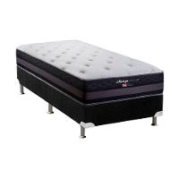 Cama Box Solteiro: Colchão Molas Herval Maxspring Málaga + Base CRC Suede Black(88x188) - 1