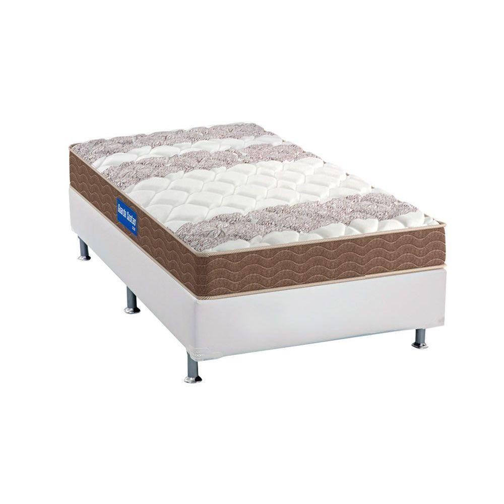 Cama Box Solteiro: Colchão Espuma D33 Probel Guarda Costas + Base CRC Courano White(88x188) - 1