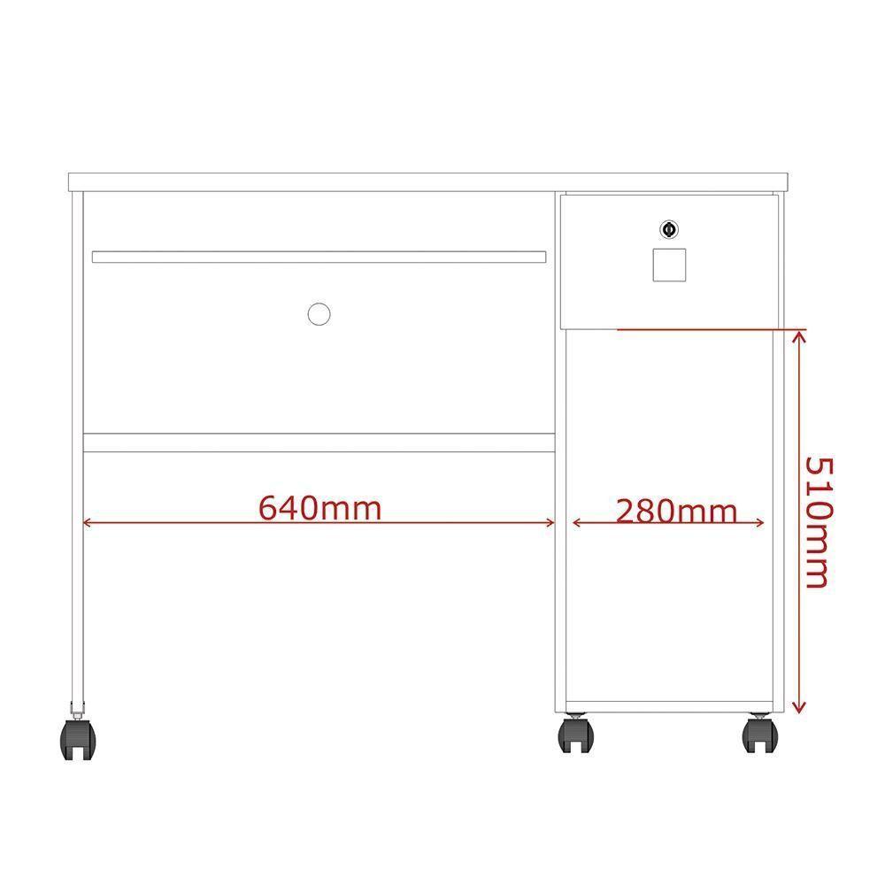 Mesa Para Computador Escrivaninha Office Vicenza Com Gaveta Jequitiba Jequitiba - 4