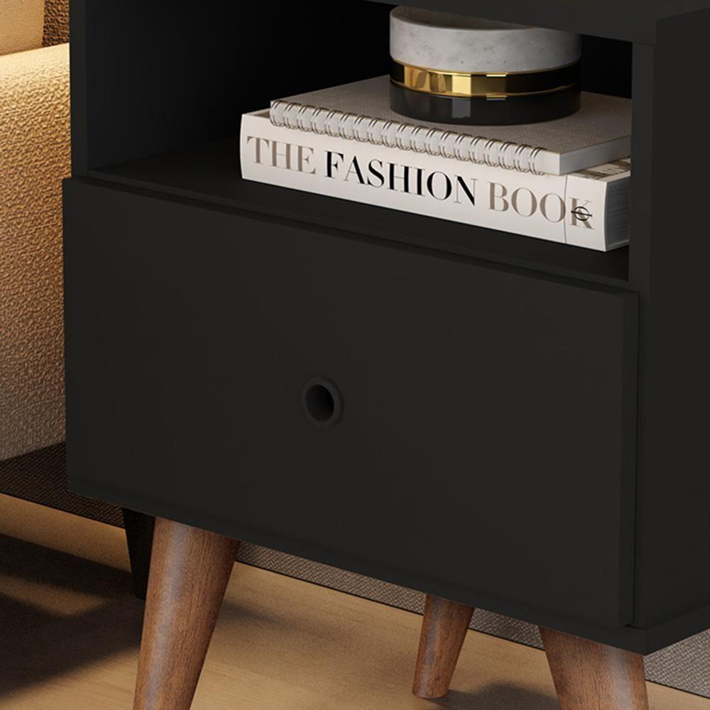 Mesa De Cabeceira Euro - Mdp 1 Gaveta Pintura Uv Preto - J3 Móveis - 4