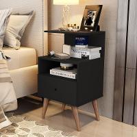 Mesa De Cabeceira Euro - Mdp 1 Gaveta Pintura Uv Preto - J3 Móveis - 1