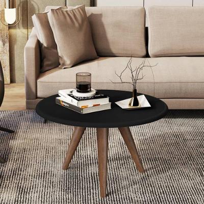 Mesa De Centro Tampo Redondo 52x33cm Grazy Preto