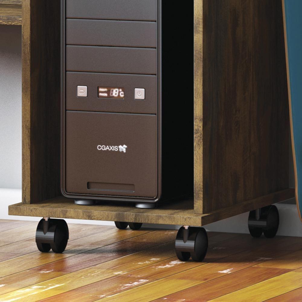 Escrivaninha Para Computador Office Studio - Mdp 1 Gaveta 1 Prateleira Canela - Lukaliam Móveis Canela - 4