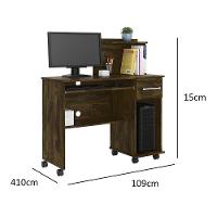 Escrivaninha Para Computador Office Studio - Mdp 1 Gaveta 1 Prateleira Canela - Lukaliam Móveis Canela - 2