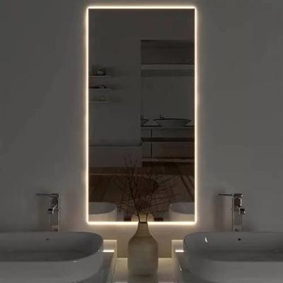 Espelho Retangular De Parede Com Led Amarelo Moderno 40x50 Fonte Bivolt Amarelo