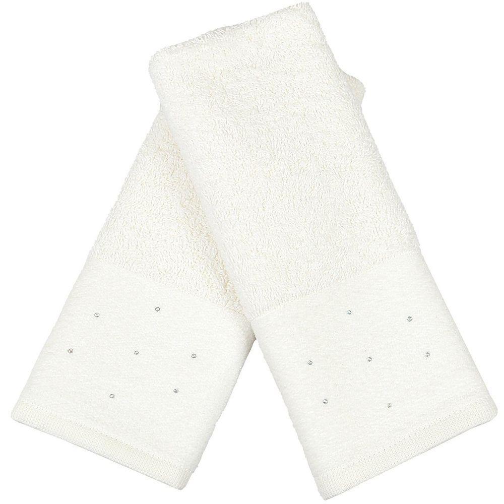 Kit 5 Toalha Lavabo Cristal Natalina 30x50cm Off White - 1