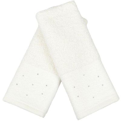 Kit 5 Toalha Lavabo Cristal Natalina 30x50cm Off White