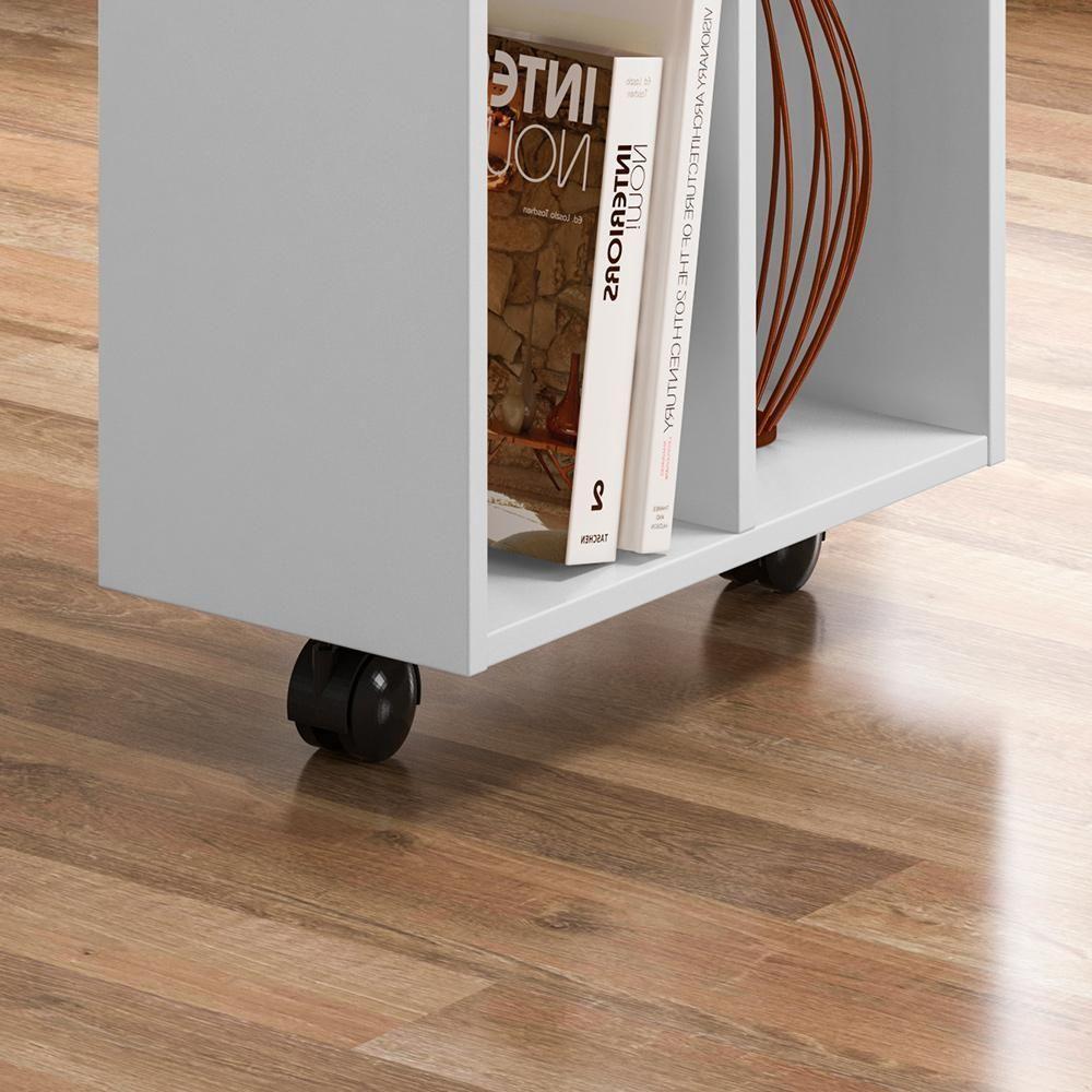 Mesa Escrivaninha Módulo 2 Office Alessa Lukaliam Móveis Branco Branco - 3