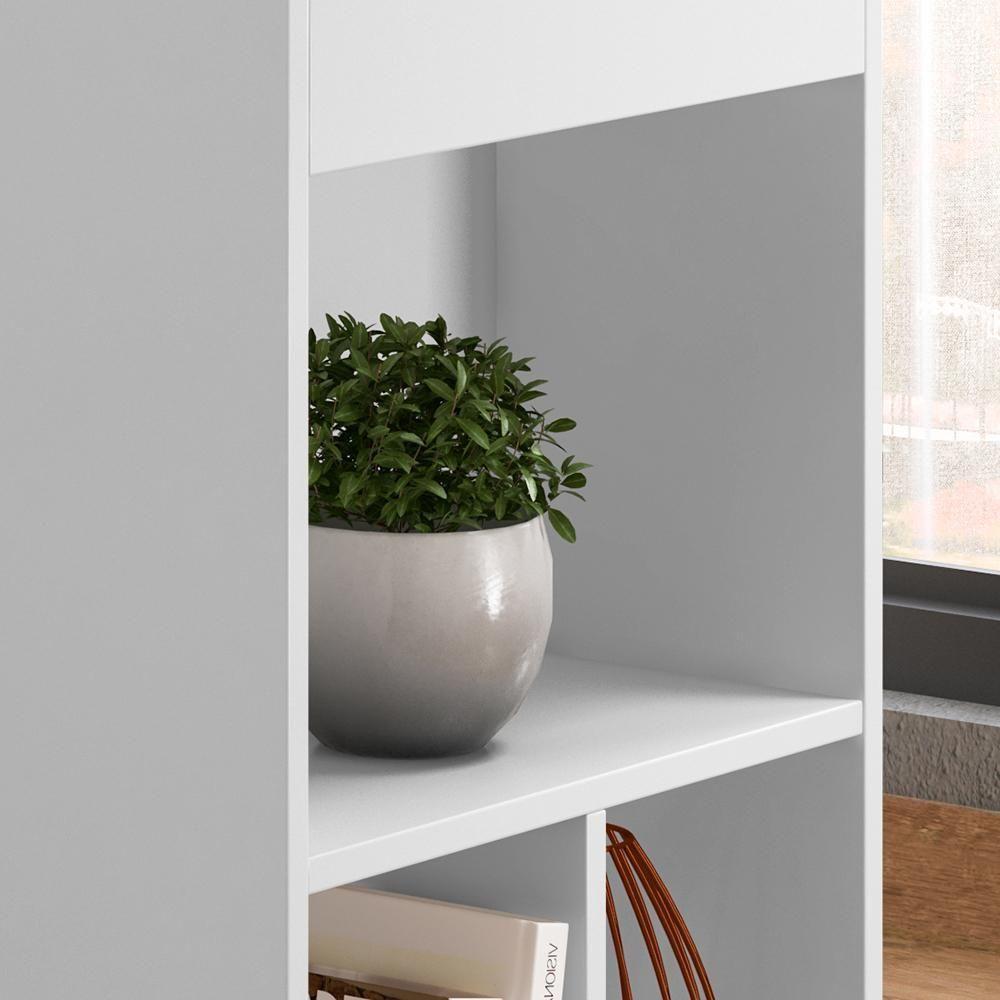 Mesa Escrivaninha Módulo 2 Office Alessa Lukaliam Móveis Branco Branco - 4