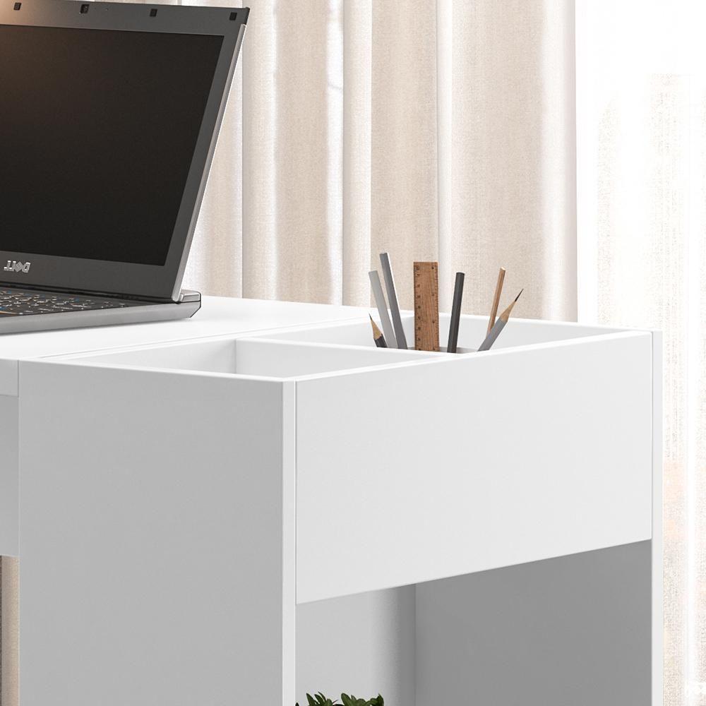 Mesa Escrivaninha Módulo 2 Office Alessa Lukaliam Móveis Branco Branco - 5
