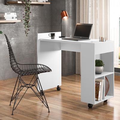 Mesa Escrivaninha Módulo 2 Office Alessa Lukaliam Móveis Branco Branco
