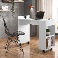 Mesa Escrivaninha Módulo 2 Office Alessa Lukaliam Móveis Branco Branco - 1