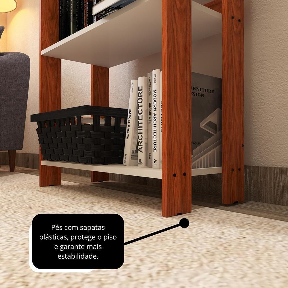 Estante Livreiro Multiuso Organizador De Livros Com 5 Prateleiras Nature-branco Nature-branco - 6
