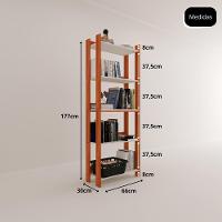 Estante Livreiro Multiuso Organizador De Livros Com 5 Prateleiras Nature-branco Nature-branco - 5