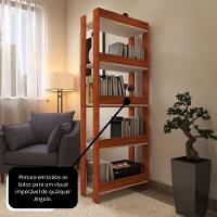 Estante Livreiro Multiuso Organizador De Livros Com 5 Prateleiras Nature-branco Nature-branco - 9
