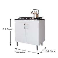 Balcão Para Cooktop Turim 80 Cm - 5 Bocas 2 Portas Em Mdf-mdp Branco - Movelove - 3
