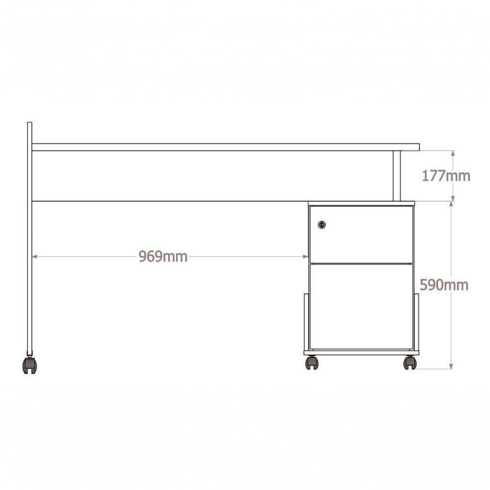Mesa De Computador Em L Office Alessa 1 E 2 Lukaliam Móveis Branco Branco - 3