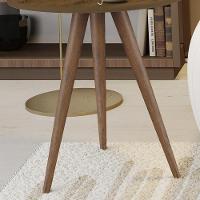 Conjunto 2 Mesas Retrô Natália - Pés Palito Lateral Apoio Mdf Mdp Madeirado - J3 Móveis - 3